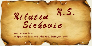 Milutin Sirković vizit kartica